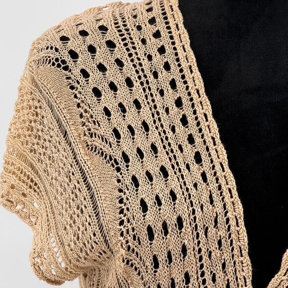 Vtg White House Black Market Crochet Top Womens M Deep V Neck Linen Y2K Coquette - Picture 4 of 6